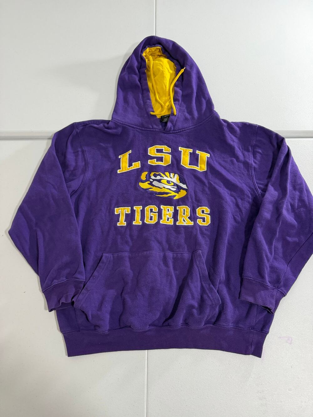 LSU Tigers Pullover Hoodie Men’s Large Purple Colosseum Embroidered
